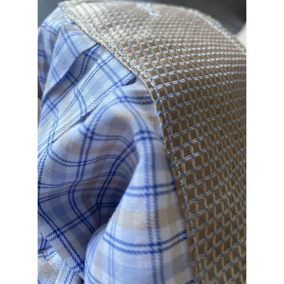 Bristol & Bull Large Mens 16-32 Plaid Long Sleeve Button Flip Cuffs 100% Cotton - Picture 7 of 7